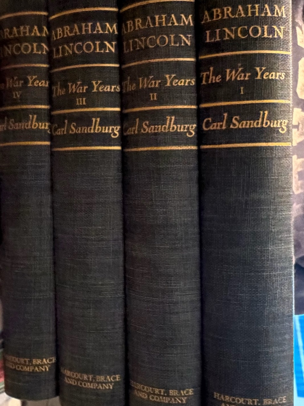 Abraham Lincoln: The War Years (Carl Sandburg) - Dark Navy Cloth Set